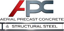 Aerial Precast Concrete & Structural Steel Logo